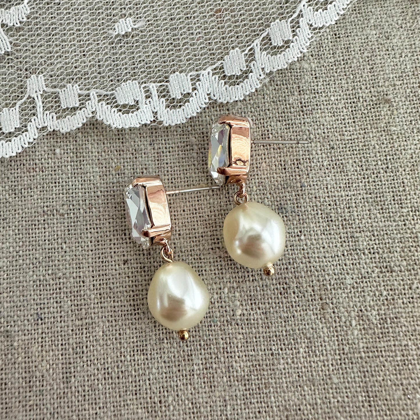 Oval Baroque Pearl Earrings