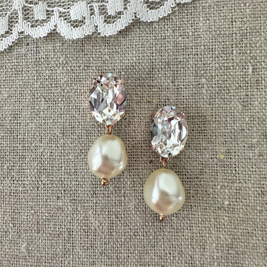 Oval Baroque Pearl Earrings