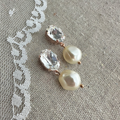 Oval Baroque Pearl Earrings