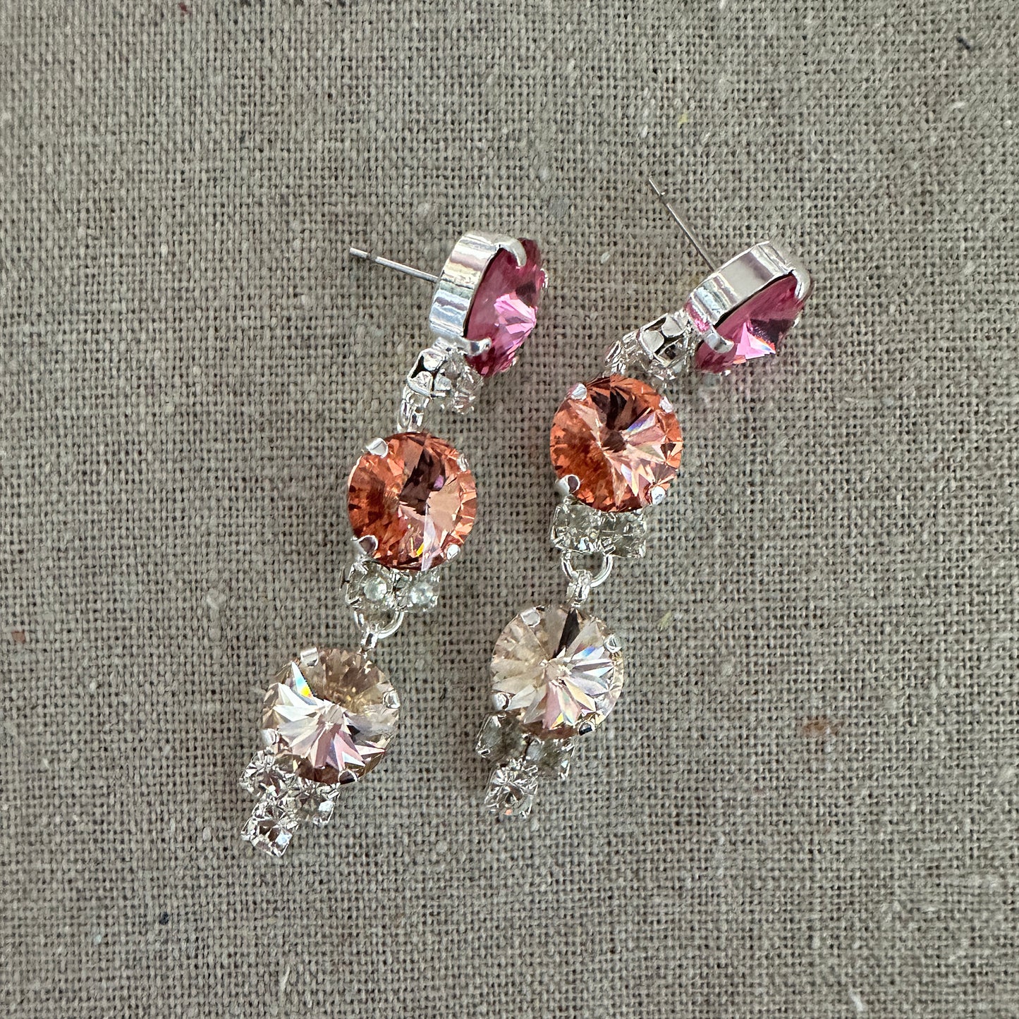 Rivoli Stiletto Post Earrings • Sherbet Sunset Ombre