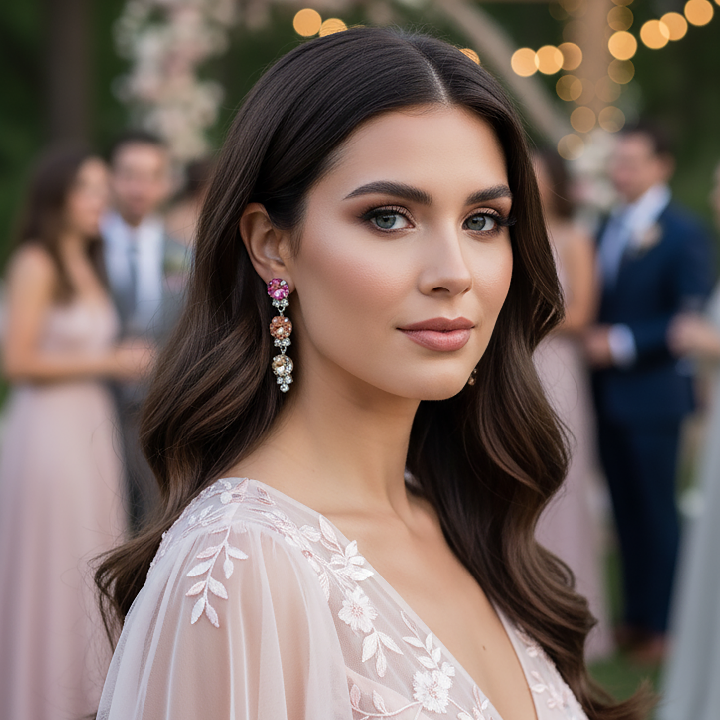 Rivoli Stiletto Post Earrings • Sherbet Sunset Ombre