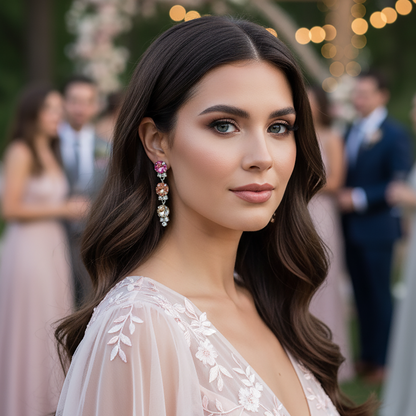 Rivoli Stiletto Post Earrings • Sherbet Sunset Ombre