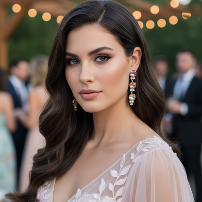 Rivoli Stiletto Post Earrings • Sherbet Sunset Ombre