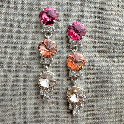 Rivoli Stiletto Post Earrings • Sherbet Sunset Ombre