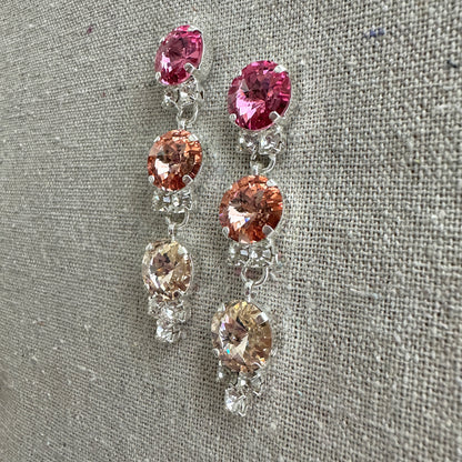 Rivoli Stiletto Post Earrings • Sherbet Sunset Ombre