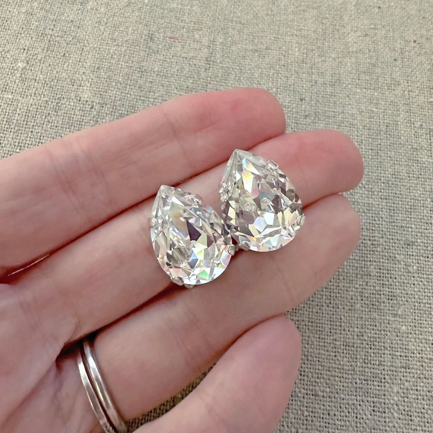 Large Pear Clip-On Earrings