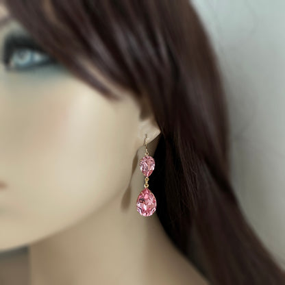 Pear Double Dangling Earrings