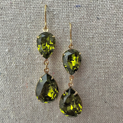 Pear Double Dangling Earrings
