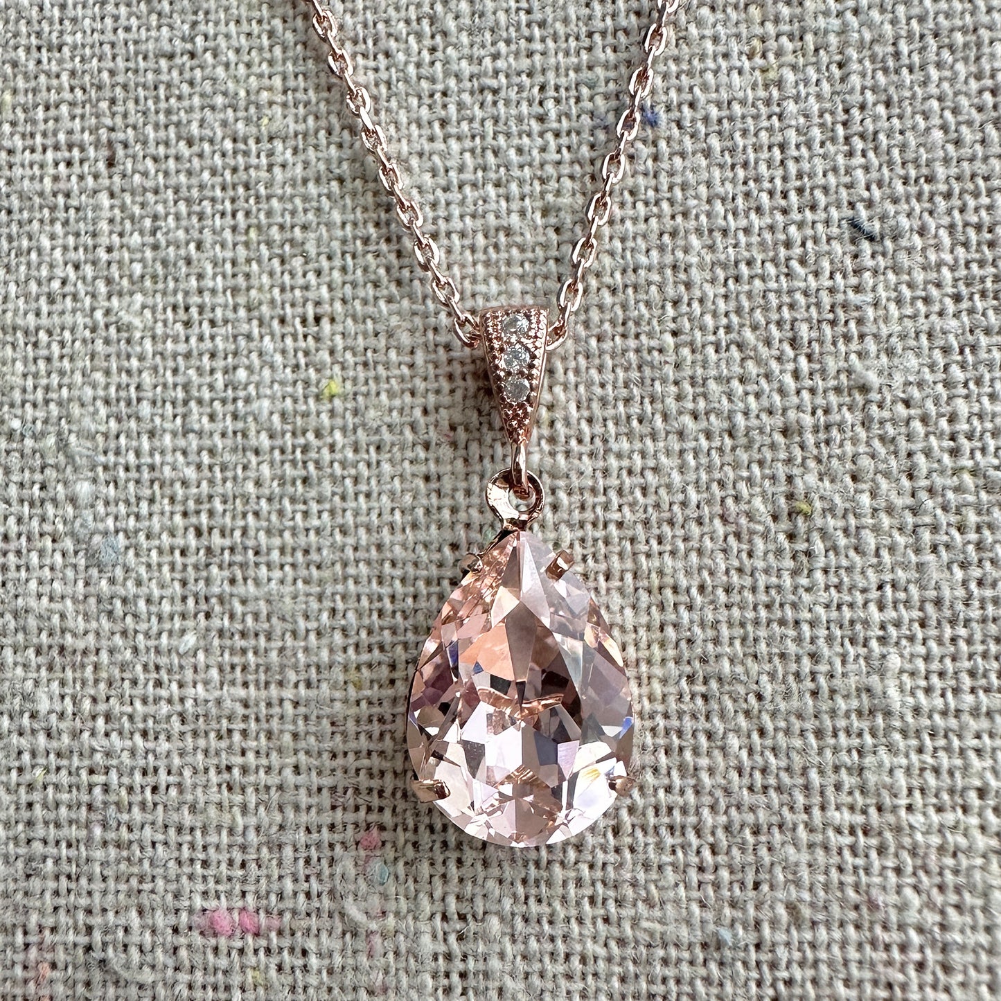 Pear Pavé Necklace • Medium