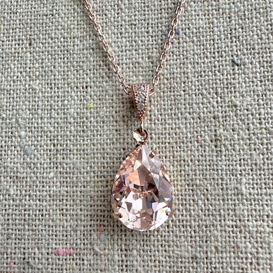 Pear Pavé Necklace • Medium
