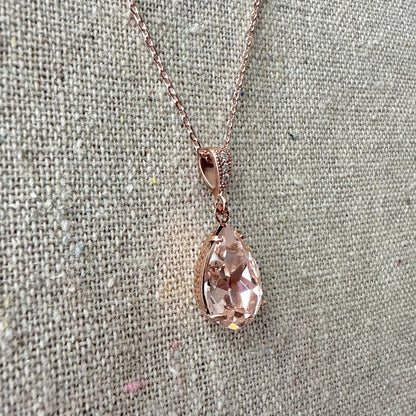 Pear Pavé Necklace • Medium