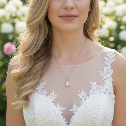 Pear Pavé Necklace • Medium