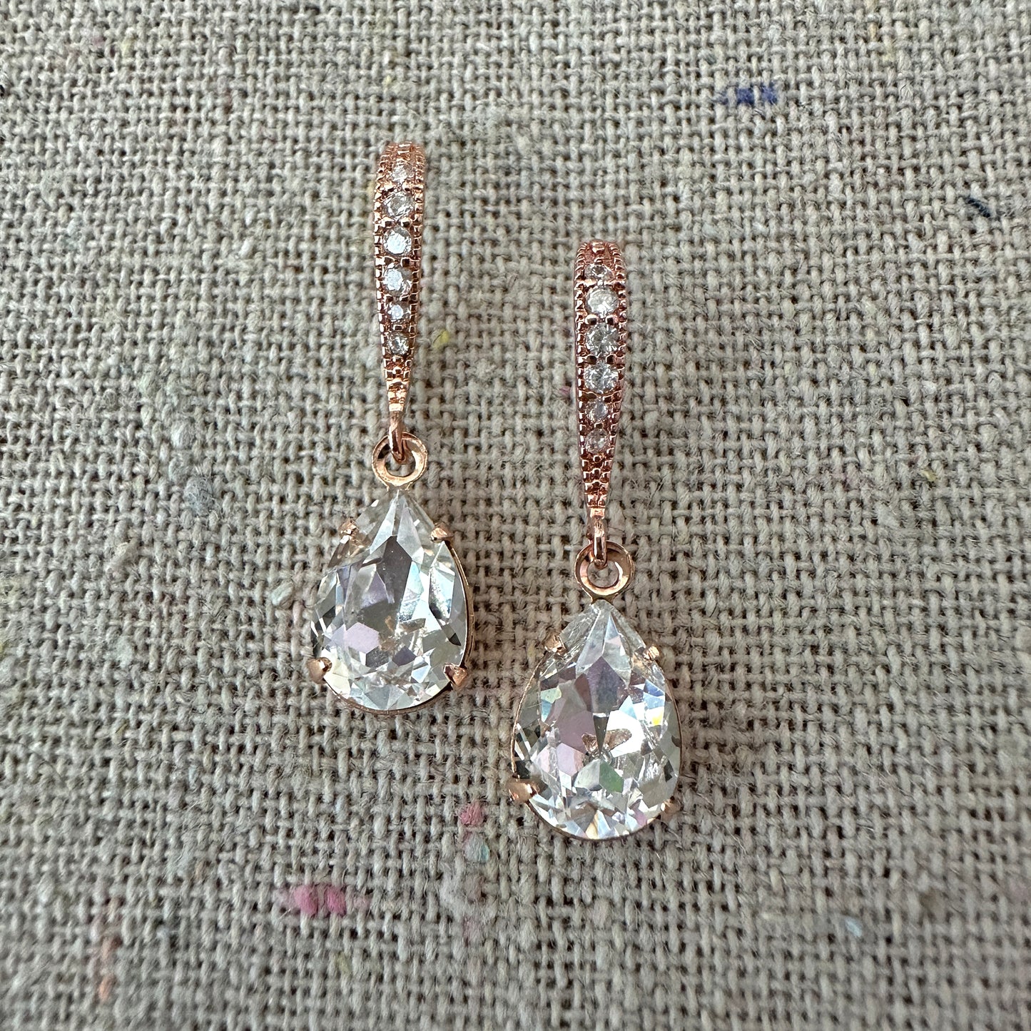 Pear Pavé Earrings • Small