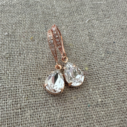 Pear Pavé Earrings • Small