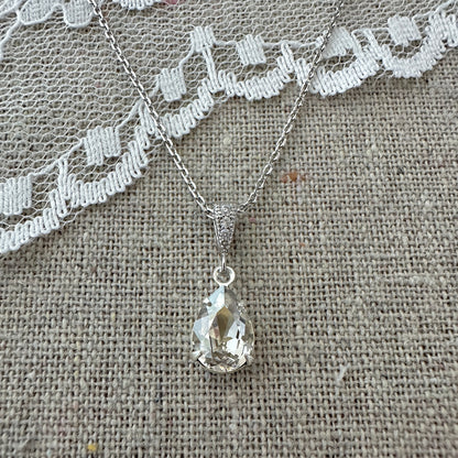 Pear Pavé Necklace • Small