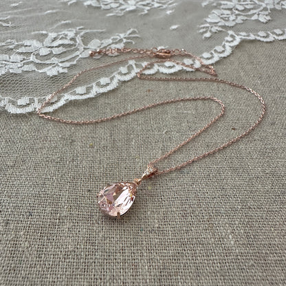 Pear Pavé Necklace • Medium