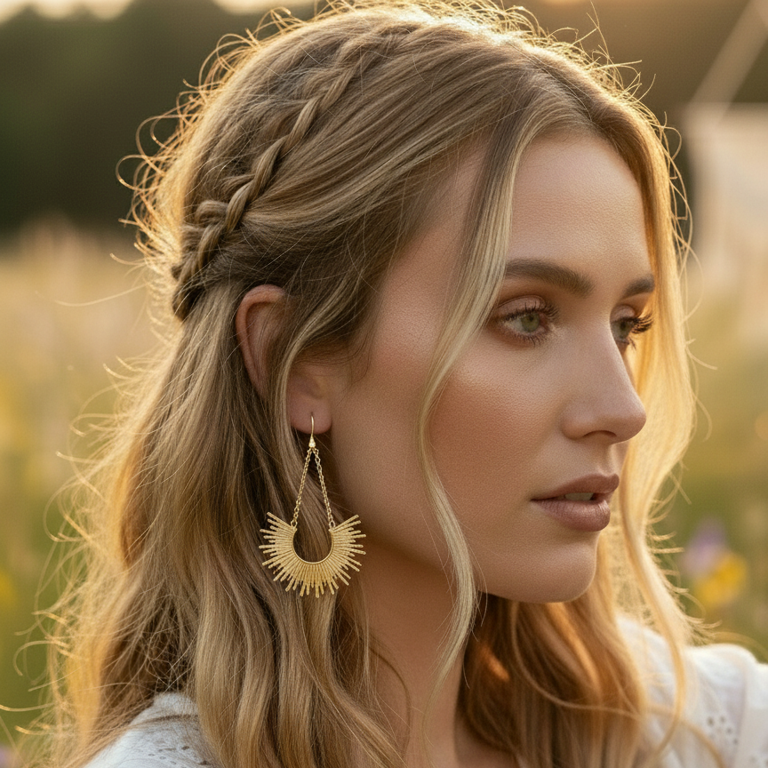 Rising Sun Chandelier Earrings