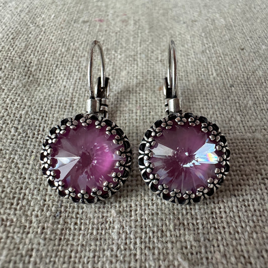 Large Peak Crown Dangling Earrings