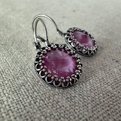Large Peak Crown Dangling Earrings