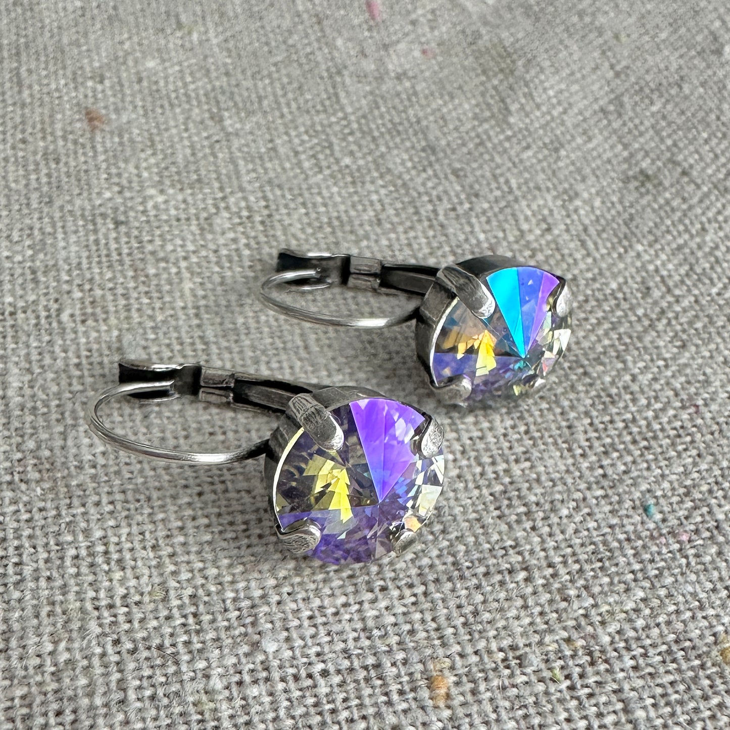 Rivoli Leverback Earrings • 10mm