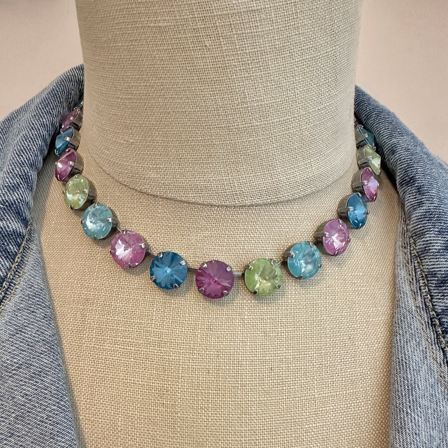 Rivoli Tennis Style Collar Necklace