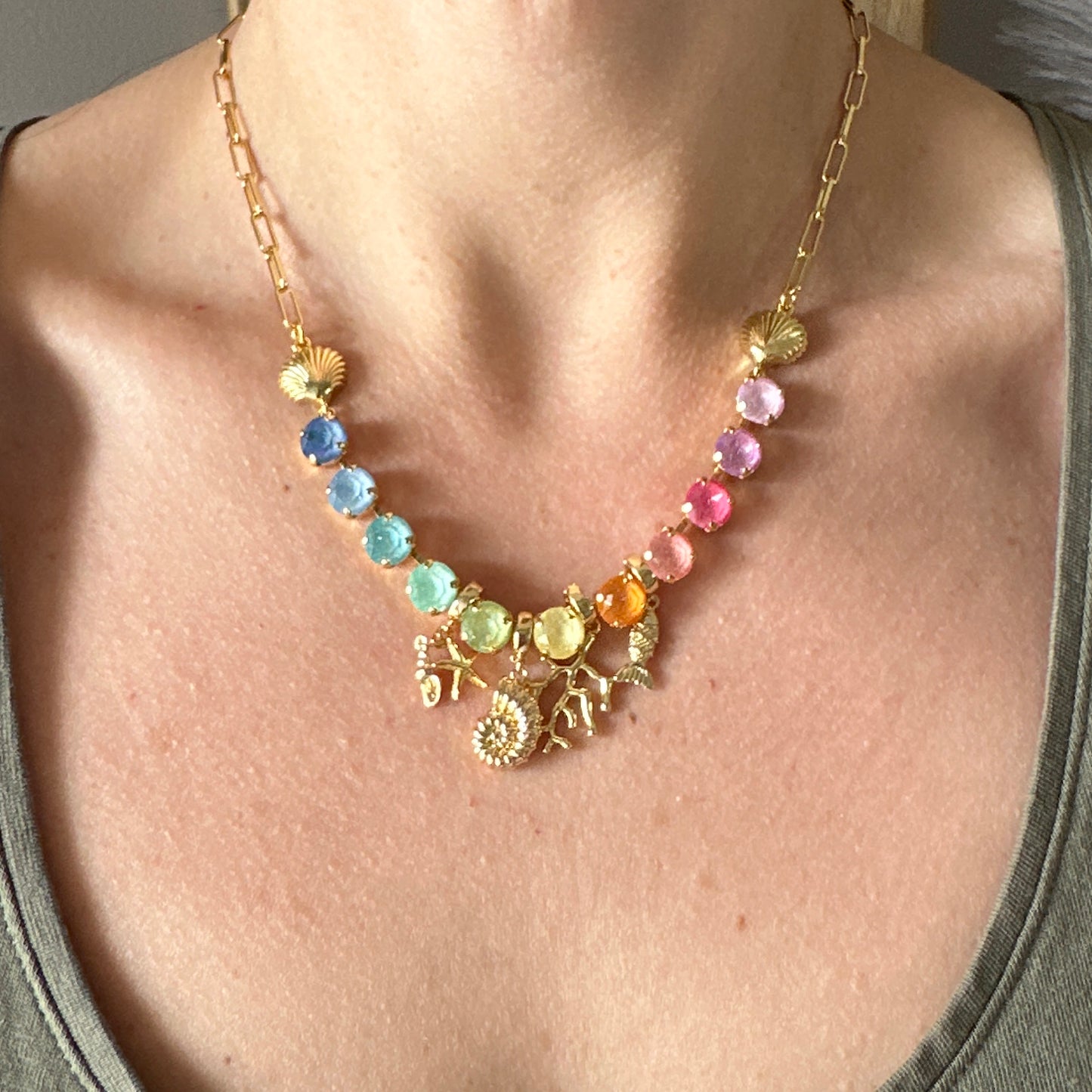 Sunlit Tides Classic Semi-Tennis Necklace