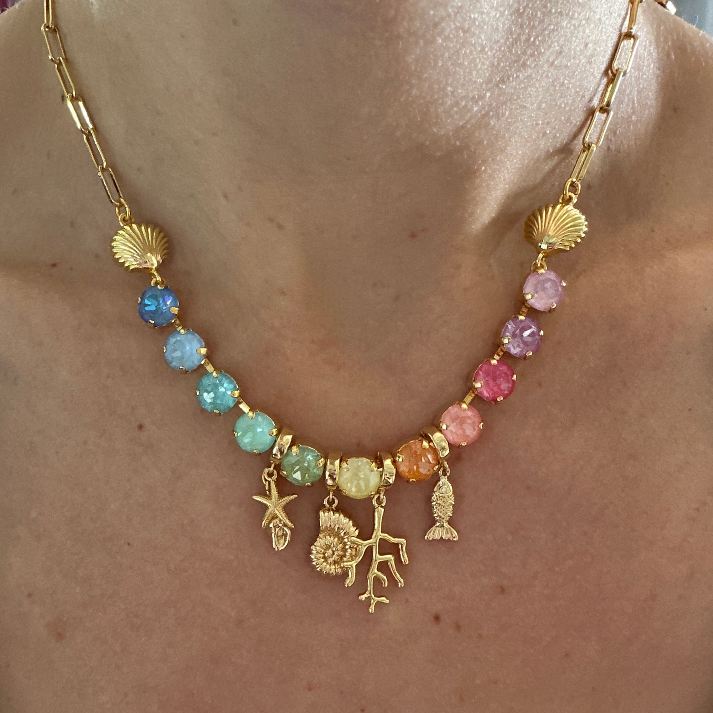 Sunlit Tides Classic Semi-Tennis Necklace