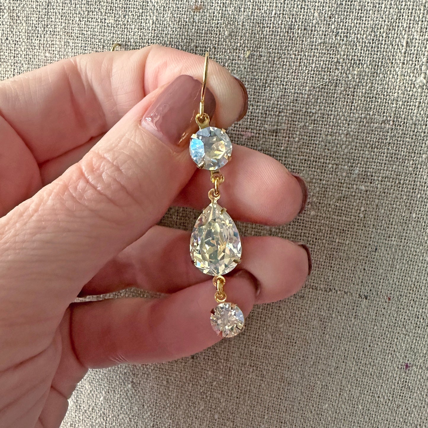 Taper Diamante Dangling Earrings