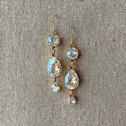 Taper Diamante Dangling Earrings