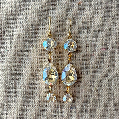 Pear Diamante Dangling Earrings