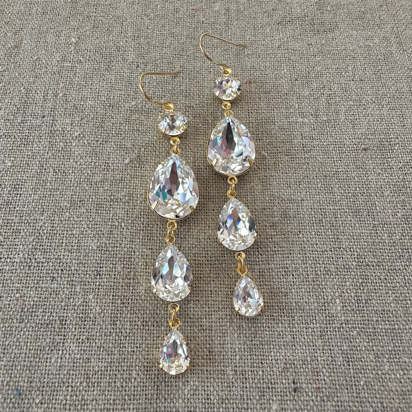 Triple Pear Extra Long Earrings