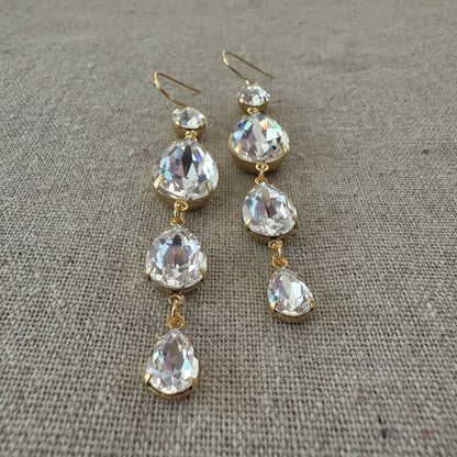 Triple Pear Extra Long Earrings