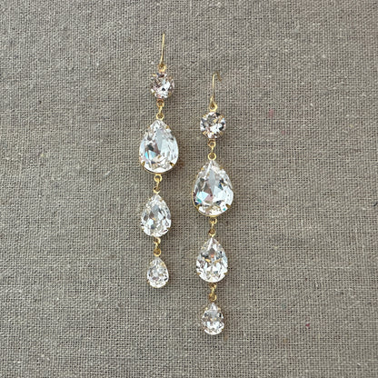 Triple Pear Extra Long Earrings