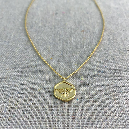 Wild Wonders Wax Seal Insect Necklace • Butterfly or Dragonfly