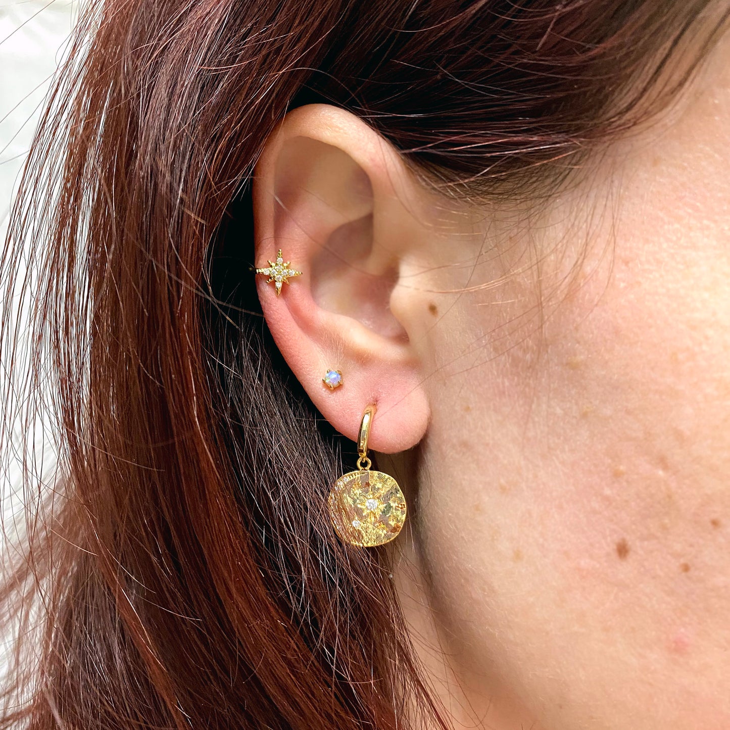 Crescent Moon Coin Earrings