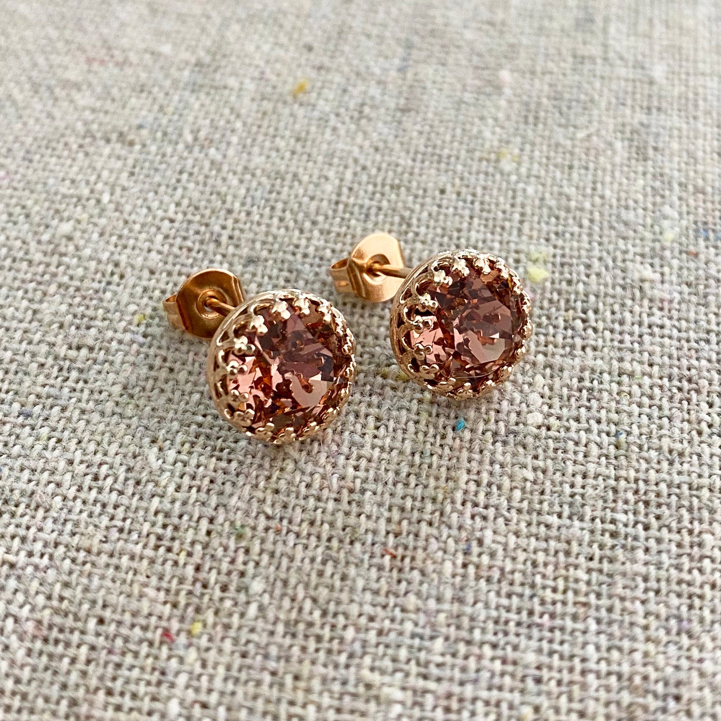 Medium Diamante Crown Post Earrings
