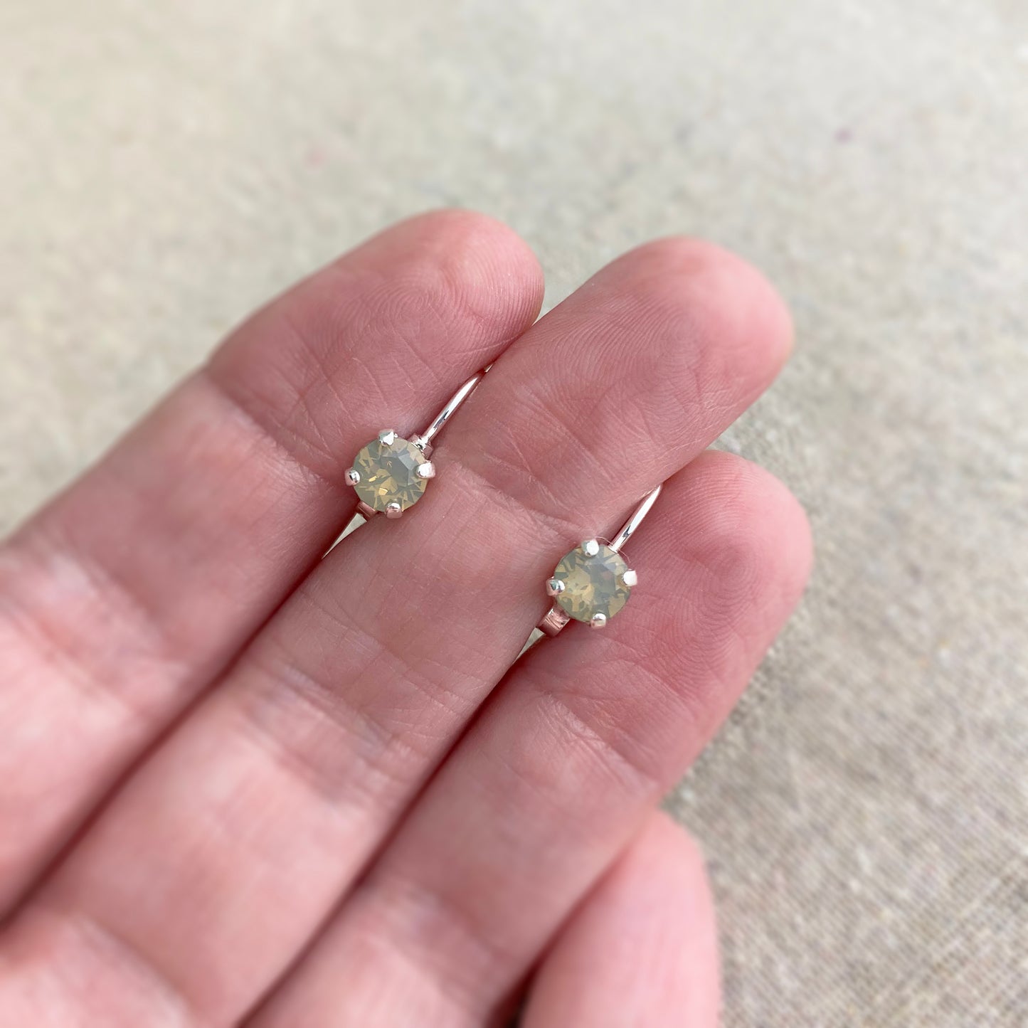 Diamante Leverback Earrings • 5mm