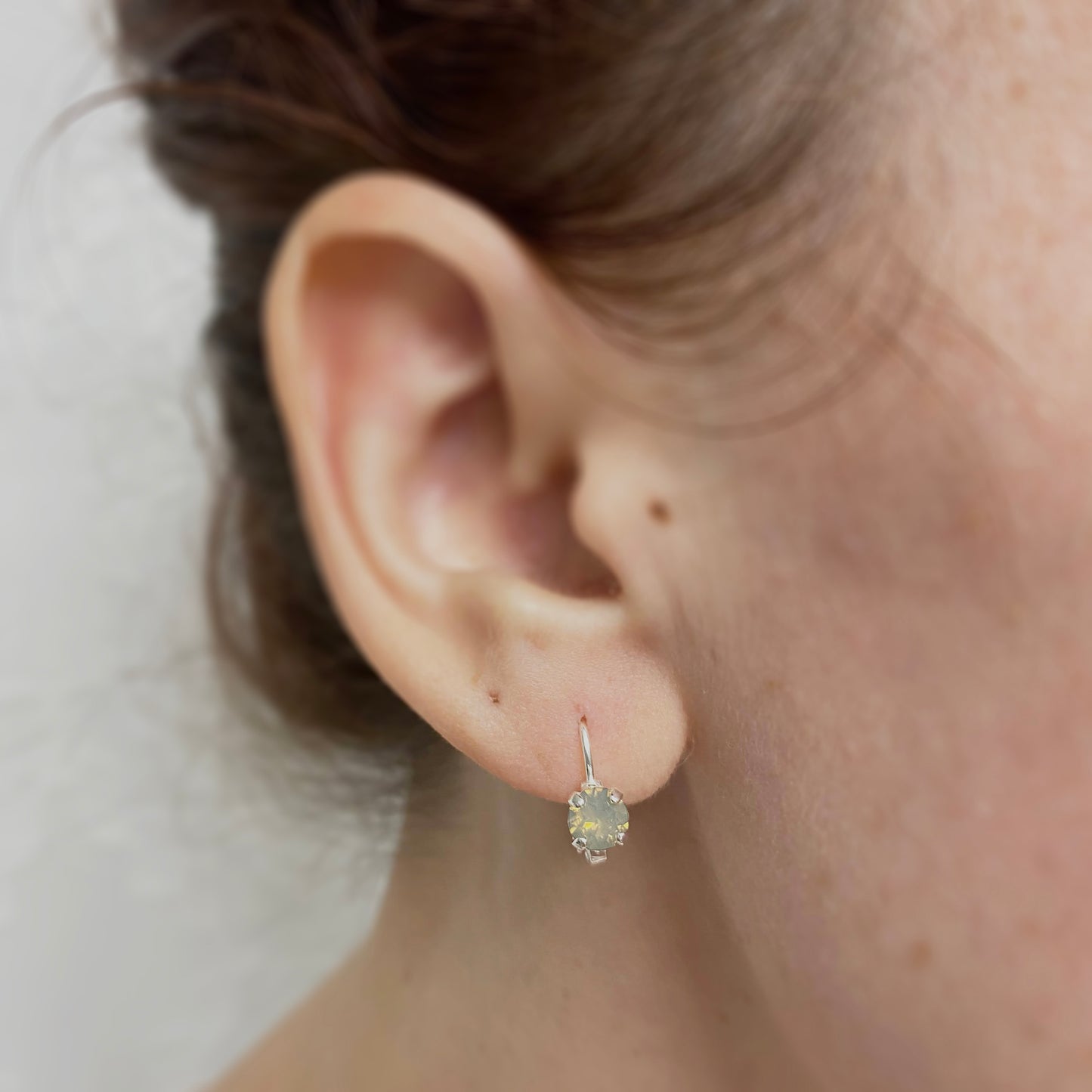 Extra Small Diamante Leverback Earrings