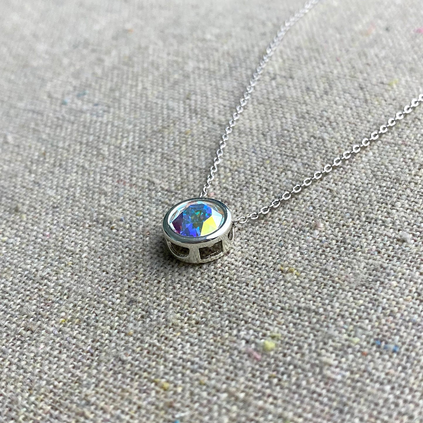 Diamante Slider Pendant Necklace • 8mm