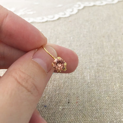 Small Diamante Leverback Earrings