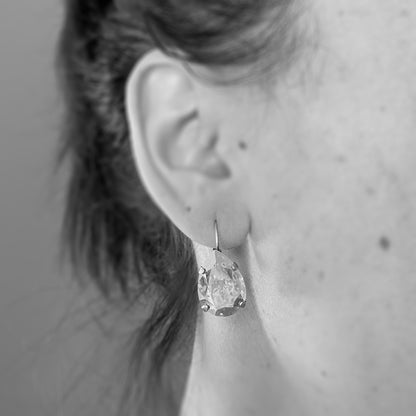 Large Pear Leverback Earrings