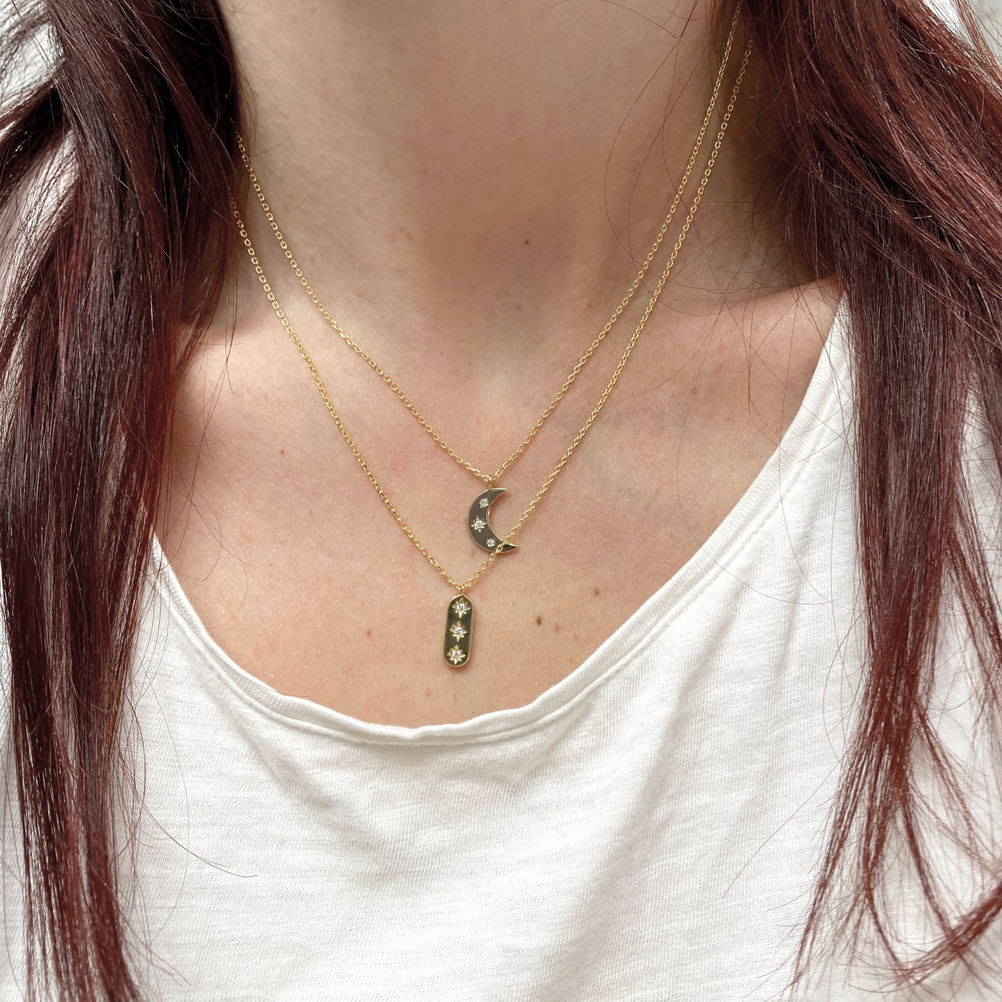 Trifecta Twinkle Necklace • Vertical Bar