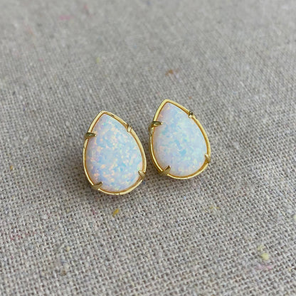 Snow Opal Post Earrings