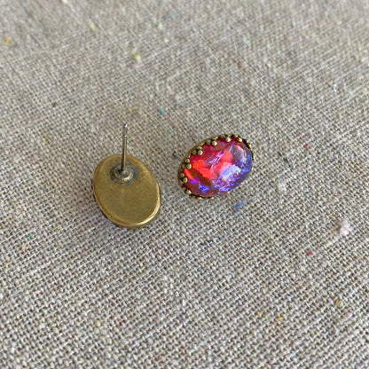 Mexican Opal Crown Earrings
