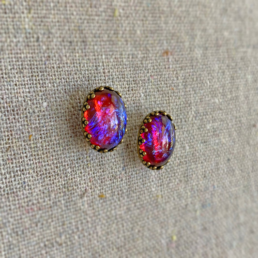 Mexican Opal Crown Earrings