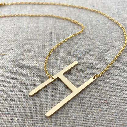 Sideways Letter Necklace • Gold