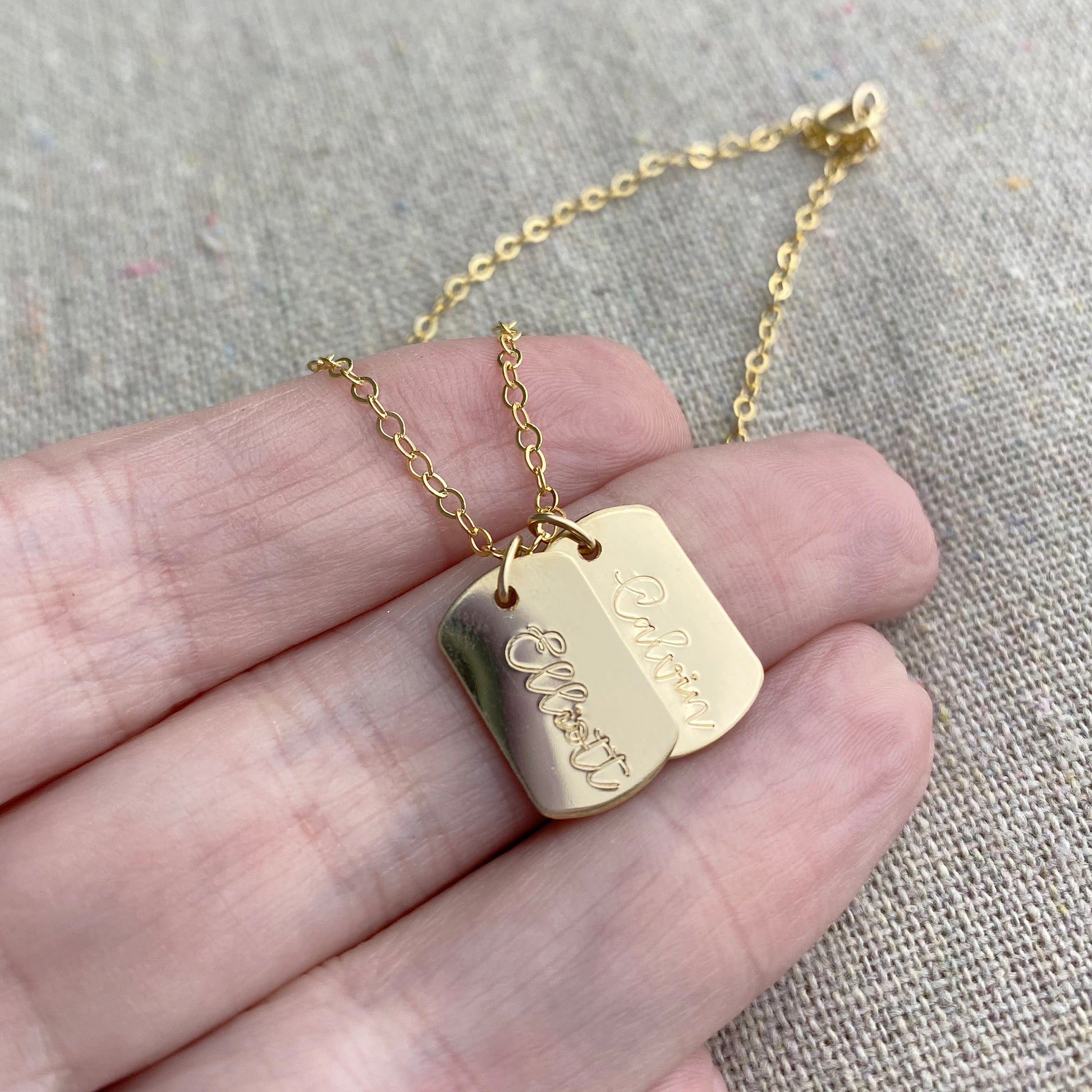 Mini Dog Tag Necklace – STONE AND STRAND