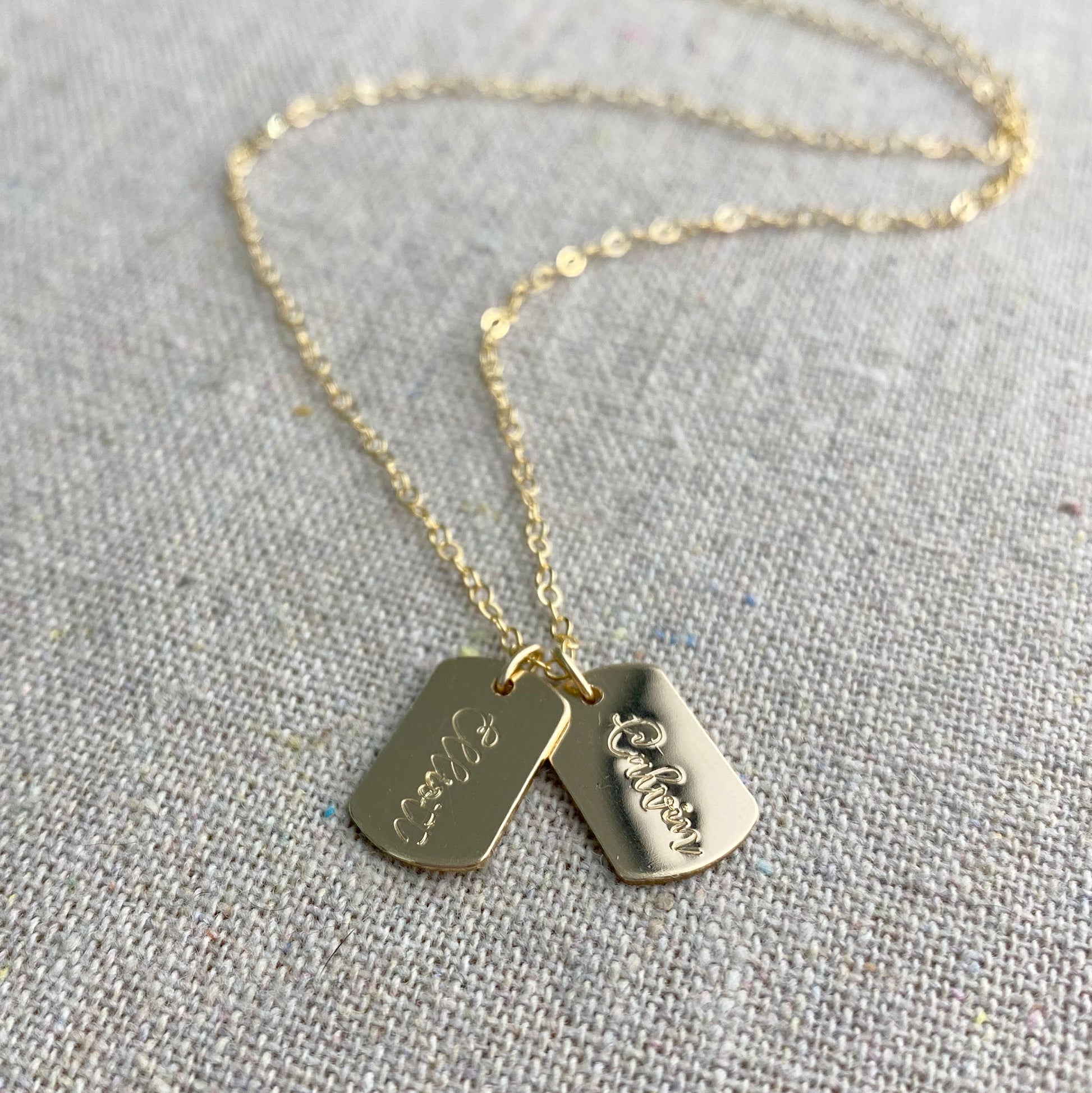 Mini Dog Tag Necklace – STONE AND STRAND