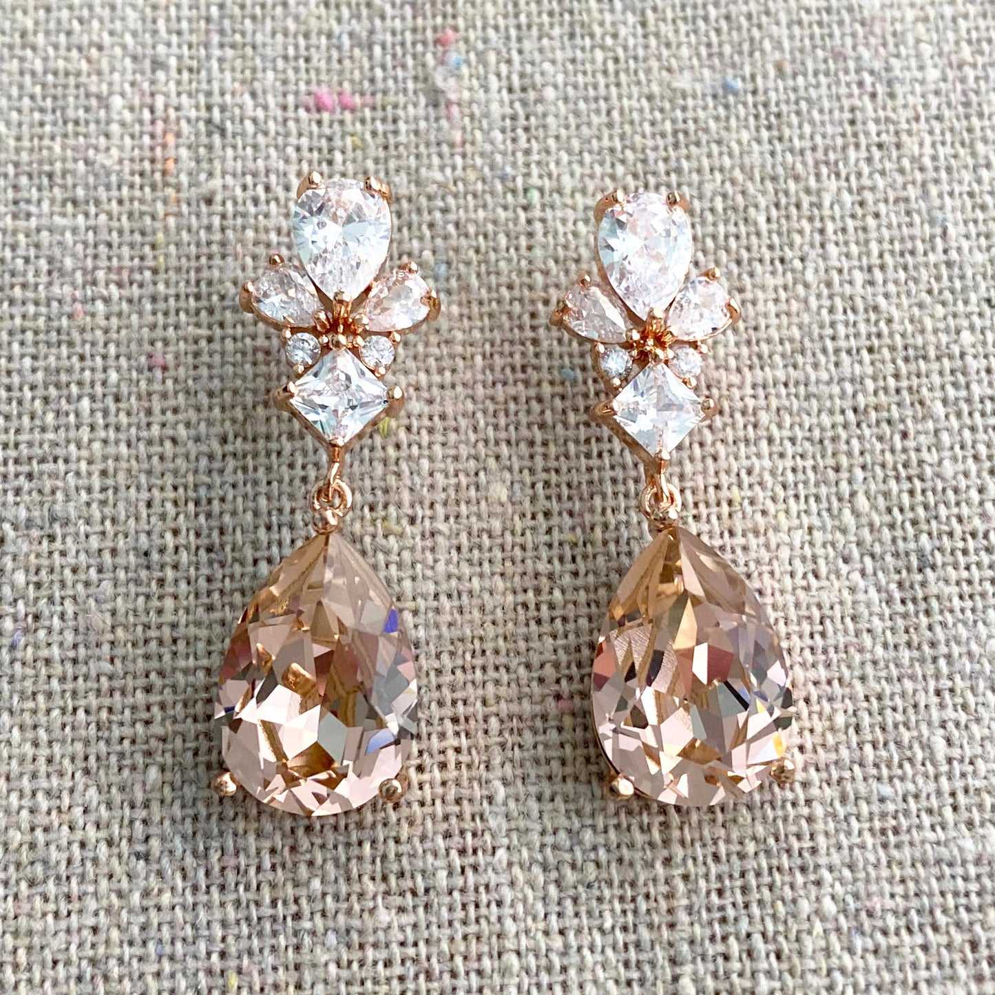 Pear Royal Dangling Post Earrings