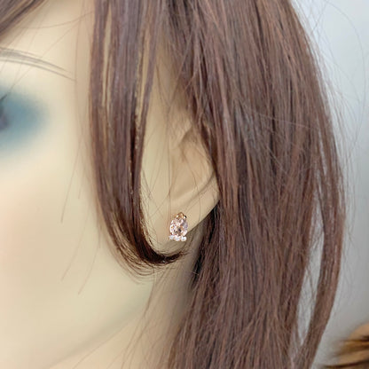 Tiny Taper Partial Halo Post Earrings